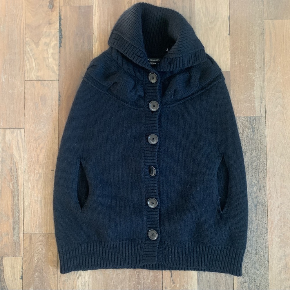 Club Monaco Black Knit Button-Up Vest Size Small - Picture 2 of 11